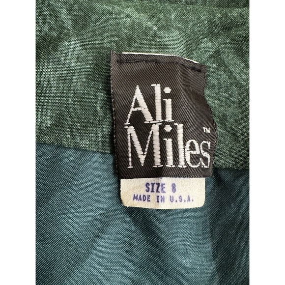 Vintage Ali Miles Quilted Jacket Blazer Women's 8 Teal Green Purple USA Made 90s - Picture 2 of 8